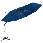 vidaXL Umbrelă de soare 4 niveluri, stâlp din aluminiu, azuriu, 3x3 m vidaXL Umbrelă de soare 4 niveluri, stâlp din aluminiu, azuriu, 3x3 m