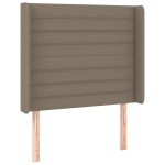 vidaXL Pat cu arcuri, saltea și LED, gri taupe, 90x190 cm, textil