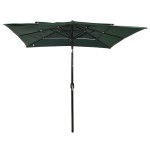 vidaXL Umbrelă de soare 3 niveluri, stâlp aluminiu, verde, 2,5x2,5 m vidaXL Umbrelă de soare 3 niveluri, stâlp aluminiu, verde, 2,5x2,5 m