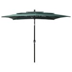 vidaXL Umbrelă de soare 3 niveluri, stâlp aluminiu, verde, 2,5x2,5 m vidaXL Umbrelă de soare 3 niveluri, stâlp aluminiu, verde, 2,5x2,5 m
