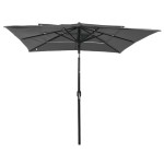 vidaXL Umbrelă de soare 3 niveluri, stâlp aluminiu, antracit 2,5x2,5 m vidaXL Umbrelă de soare 3 niveluri, stâlp aluminiu, antracit 2,5x2,5 m
