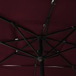 vidaXL Umbrelă de soare 3 niveluri stâlp aluminiu roșu bordo 2,5x2,5 m vidaXL Umbrelă de soare 3 niveluri stâlp aluminiu roșu bordo 2,5x2,5 m