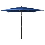 vidaXL Umbrelă grădină 3 niveluri, stâlp aluminiu, azuriu, 2,5x2,5 m vidaXL Umbrelă grădină 3 niveluri, stâlp aluminiu, azuriu, 2,5x2,5 m