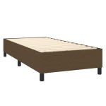 vidaXL Pat cu arcuri, saltea și LED, maro închis, 90x190 cm, textil