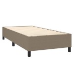 vidaXL Pat cu arcuri, saltea și LED, gri taupe, 90x200 cm, textil