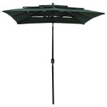 vidaXL Umbrelă grădină 3 niveluri, stâlp din aluminiu, verde, 2x2 m vidaXL Umbrelă grădină 3 niveluri, stâlp din aluminiu, verde, 2x2 m