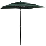 vidaXL Umbrelă grădină 3 niveluri, stâlp din aluminiu, verde, 2x2 m vidaXL Umbrelă grădină 3 niveluri, stâlp din aluminiu, verde, 2x2 m