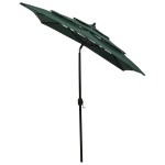 vidaXL Umbrelă grădină 3 niveluri, stâlp din aluminiu, verde, 2x2 m vidaXL Umbrelă grădină 3 niveluri, stâlp din aluminiu, verde, 2x2 m