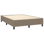 vidaXL Pat cu arcuri, saltea și LED, gri taupe, 140x190 cm, textil vidaXL Pat cu arcuri, saltea și LED, gri taupe, 140x190 cm, textil