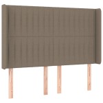 vidaXL Pat cu arcuri, saltea și LED, gri taupe, 140x190 cm, textil vidaXL Pat cu arcuri, saltea și LED, gri taupe, 140x190 cm, textil