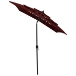 vidaXL Umbrelă grădină 3 niveluri, stâlp aluminiu, roșu bordo, 2x2 m vidaXL Umbrelă grădină 3 niveluri, stâlp aluminiu, roșu bordo, 2x2 m