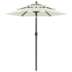 vidaXL Umbrelă de grădină cu 3 niveluri, stâlp aluminiu, nisipiu, 2 m vidaXL Umbrelă de grădină cu 3 niveluri, stâlp aluminiu, nisipiu, 2 m