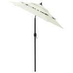 vidaXL Umbrelă de grădină cu 3 niveluri, stâlp aluminiu, nisipiu, 2 m vidaXL Umbrelă de grădină cu 3 niveluri, stâlp aluminiu, nisipiu, 2 m
