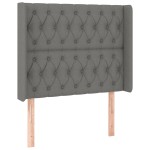 vidaXL Pat cu arcuri, saltea și LED, gri închis, 90x200 cm, textil