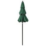 vidaXL Umbrelă de grădină cu 3 niveluri, stâlp aluminiu, verde, 2 m