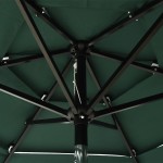 vidaXL Umbrelă de grădină cu 3 niveluri, stâlp aluminiu, verde, 2 m