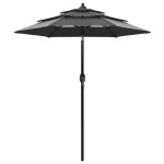 vidaXL Umbrelă de grădină 3 niveluri, stâlp aluminiu, antracit, 2 m vidaXL Umbrelă de grădină 3 niveluri, stâlp aluminiu, antracit, 2 m