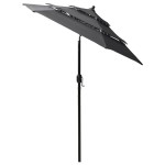 vidaXL Umbrelă de grădină 3 niveluri, stâlp aluminiu, antracit, 2 m vidaXL Umbrelă de grădină 3 niveluri, stâlp aluminiu, antracit, 2 m