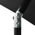 vidaXL Umbrelă de grădină cu 3 niveluri, stâlp aluminiu, negru, 2 m