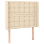 vidaXL Pat cu arcuri, saltea și LED, crem, 90x190 cm, textil