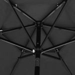 vidaXL Umbrelă de grădină 3 niveluri, stâlp aluminiu, antracit, 2,5 m