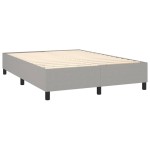 vidaXL Pat cu arcuri, saltea și LED, gri deschis, 140x200 cm, textil