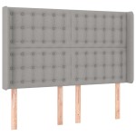 vidaXL Pat cu arcuri, saltea și LED, gri deschis, 140x200 cm, textil