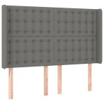 vidaXL Pat cu arcuri, saltea și LED, gri închis, 140x200 cm, textil vidaXL Pat cu arcuri, saltea și LED, gri închis, 140x200 cm, textil