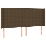 vidaXL Pat cu arcuri, saltea și LED, maro închis, 160x200 cm, textil vidaXL Pat cu arcuri, saltea și LED, maro închis, 160x200 cm, textil