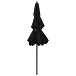 vidaXL Umbrelă de grădină cu 3 niveluri, stâlp aluminiu, negru, 2,5 m vidaXL Umbrelă de grădină cu 3 niveluri, stâlp aluminiu, negru, 2,5 m