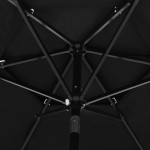 vidaXL Umbrelă de grădină cu 3 niveluri, stâlp aluminiu, negru, 2,5 m vidaXL Umbrelă de grădină cu 3 niveluri, stâlp aluminiu, negru, 2,5 m
