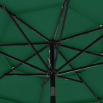 vidaXL Umbrelă de grădină cu 3 niveluri, stâlp aluminiu, verde, 3 m
