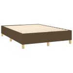 vidaXL Pat cu arcuri, saltea și LED, maro închis, 140x190 cm, textil