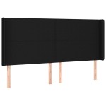 vidaXL Pat cu arcuri, saltea și LED, negru, 180x200 cm, textil vidaXL Pat cu arcuri, saltea și LED, negru, 180x200 cm, textil