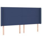 vidaXL Pat cu arcuri, saltea și LED, albastru, 180x200 cm, textil