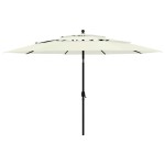 vidaXL Umbrelă grădină cu 3 niveluri, stâlp aluminiu, nisipiu, 3,5 m vidaXL Umbrelă grădină cu 3 niveluri, stâlp aluminiu, nisipiu, 3,5 m