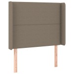 vidaXL Pat cu arcuri, saltea și LED, gri taupe, 90x190 cm, textil