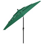 vidaXL Umbrelă grădină cu 3 niveluri, stâlp aluminiu, verde, 3,5 m vidaXL Umbrelă grădină cu 3 niveluri, stâlp aluminiu, verde, 3,5 m