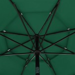 vidaXL Umbrelă grădină cu 3 niveluri, stâlp aluminiu, verde, 3,5 m vidaXL Umbrelă grădină cu 3 niveluri, stâlp aluminiu, verde, 3,5 m