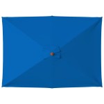 vidaXL Umbrelă de soare de grădină, stâlp lemn, albastru, 150x200 cm