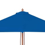 vidaXL Umbrelă de soare de grădină, stâlp lemn, albastru, 150x200 cm