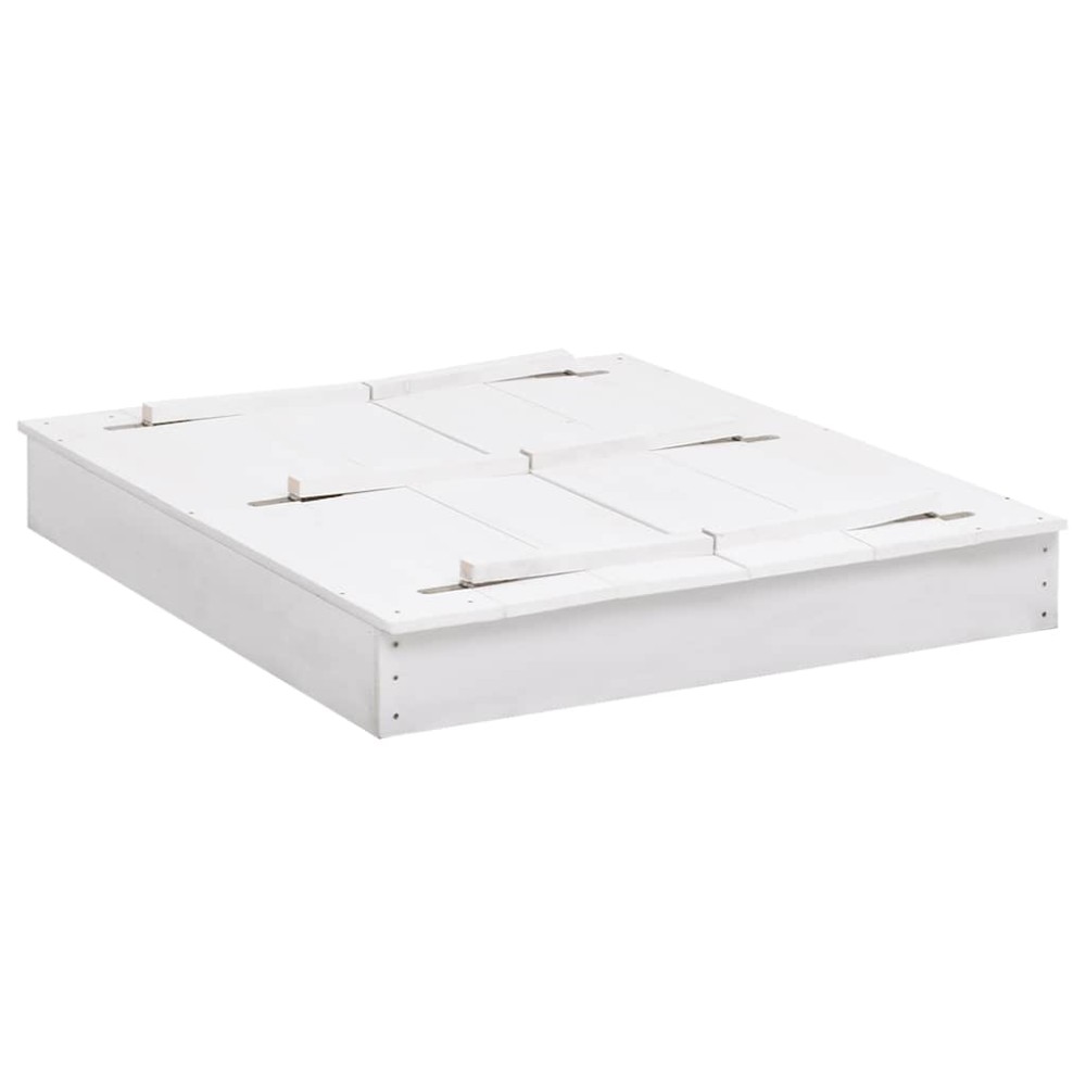 vidaXL Cutie de nisip, alb, 95 x 90 x 15 cm, lemn de brad