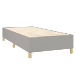 vidaXL Pat cu arcuri, saltea și LED, gri deschis, 80x200 cm, textil vidaXL Pat cu arcuri, saltea și LED, gri deschis, 80x200 cm, textil