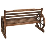 vidaXL Bancă de grădină, 112 cm, lemn masiv de brad