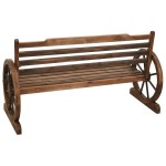vidaXL Bancă de grădină, 142 cm, lemn masiv de brad