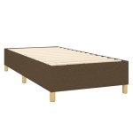 vidaXL Pat cu arcuri, saltea și LED, maro închis, 90x200 cm, textil