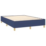 vidaXL Pat cu arcuri, saltea și LED, albastru, 140x190 cm, textil