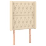 vidaXL Pat cu arcuri, saltea și LED, crem, 80x200 cm, textil