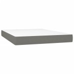 vidaXL Pat cu arcuri, saltea și LED, gri închis, 140x200 cm, textil vidaXL Pat cu arcuri, saltea și LED, gri închis, 140x200 cm, textil