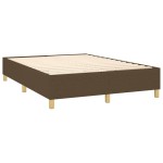 vidaXL Pat cu arcuri, saltea și LED, maro închis, 140x190 cm, textil